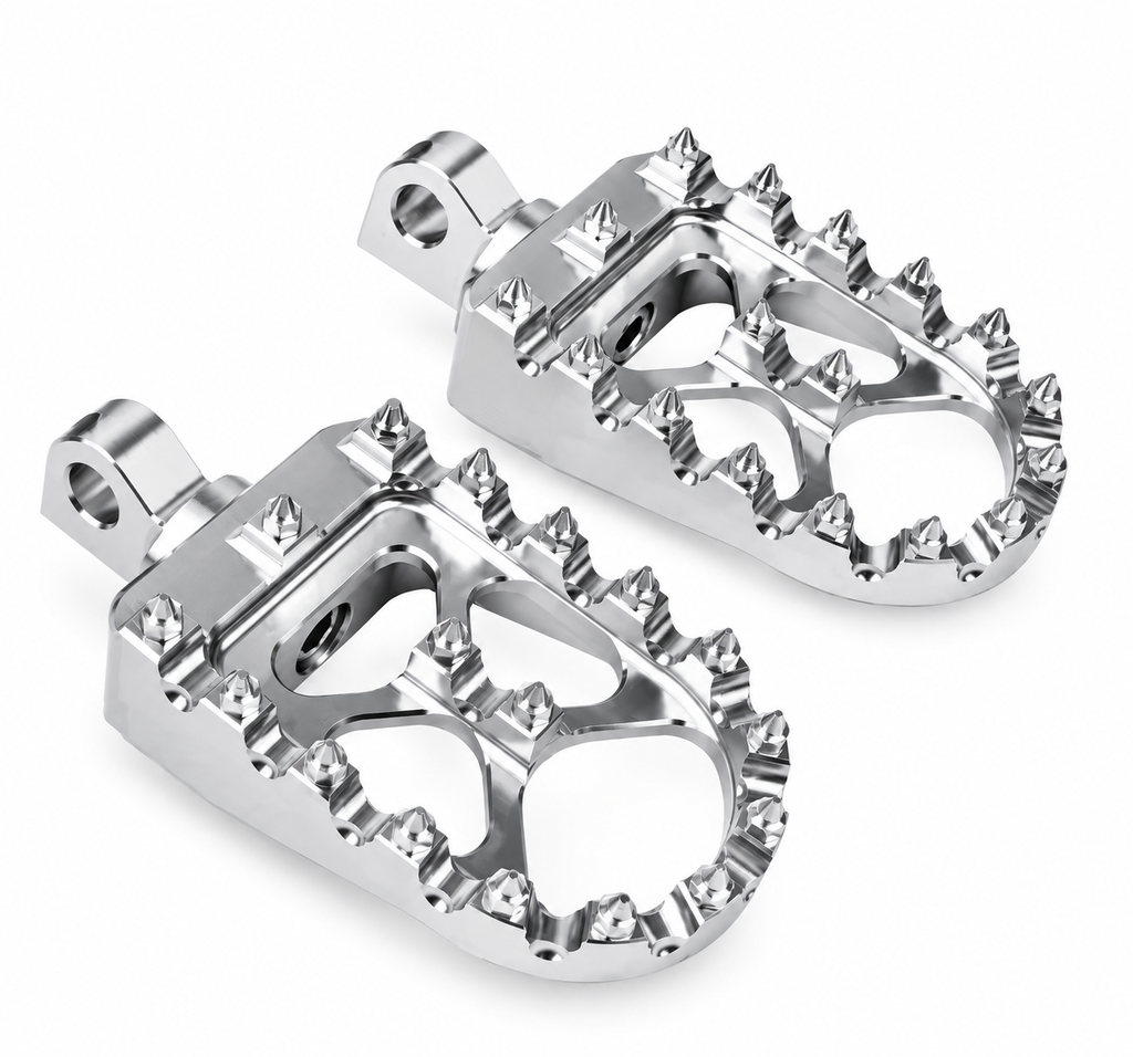 Rear moto pegs for fat tire